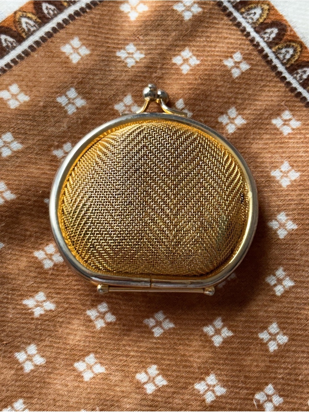 Vintage Gold Mesh Coin Purse clasp change pouch vtg antiquarian Victorian